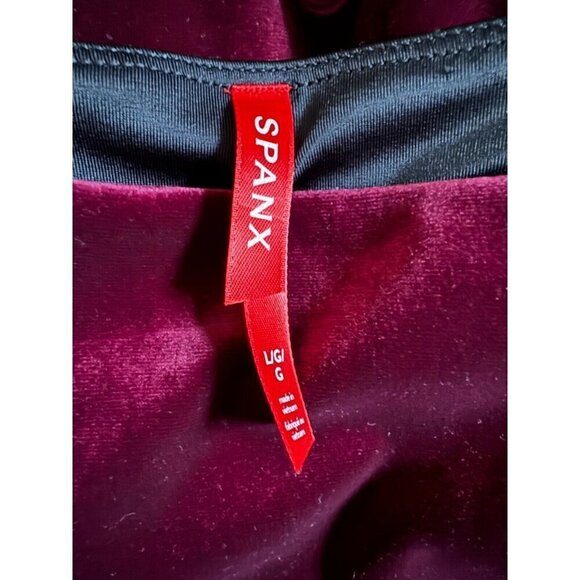 Spanx Velvet Velour Burgundy High Waisted Leggings Womens Size L - Picture 6 of 6